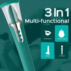 Juntame Jade - 3in1 Clitoral Sucking G Spot Vibrator & Clit Licking Tongue Vibrators
