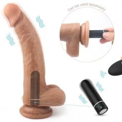 Honey Play Box Realistic Vibrating Silicone Suction Cup Curved Dildo 6 Inch