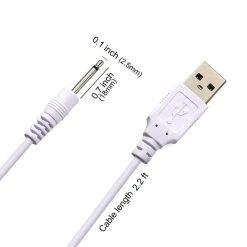 Juntame Lubes & Better Sex Vibrator USB Adapter Cord 2.5mm Replacement DC Massager Charging Cable