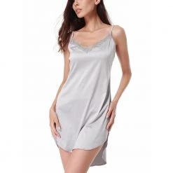 LYPS Sexy Satin Slip Nightie - Silver Sale