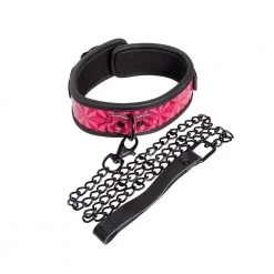 Honey Play Box Power Play Collar & Leash - Pink Handcuffs & Restraints
