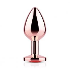Honey Play Box Anal Toys Red Gem Rose Gold Metal Butt Plug