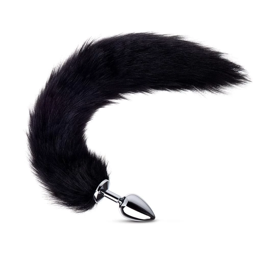 Honey Play Box Long Fox Tail Plug - Black Fur Anal Toys 3 Honey Play Box Long Fox Tail Plug - Black Fur Anal Toys