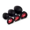 Honey Play Box Red Gem Black Silicone Butt Plug Set