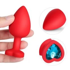 Honey Play Box Blue Gem Red Silicone Butt Plug Set Anal Toys
