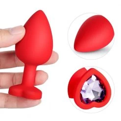 Honey Play Box Anal Toys Light Purple Gem Red Silicone Butt Plug Set