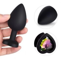 Honey Play Box Rainbow Gem Black Silicone Butt Plug Set
