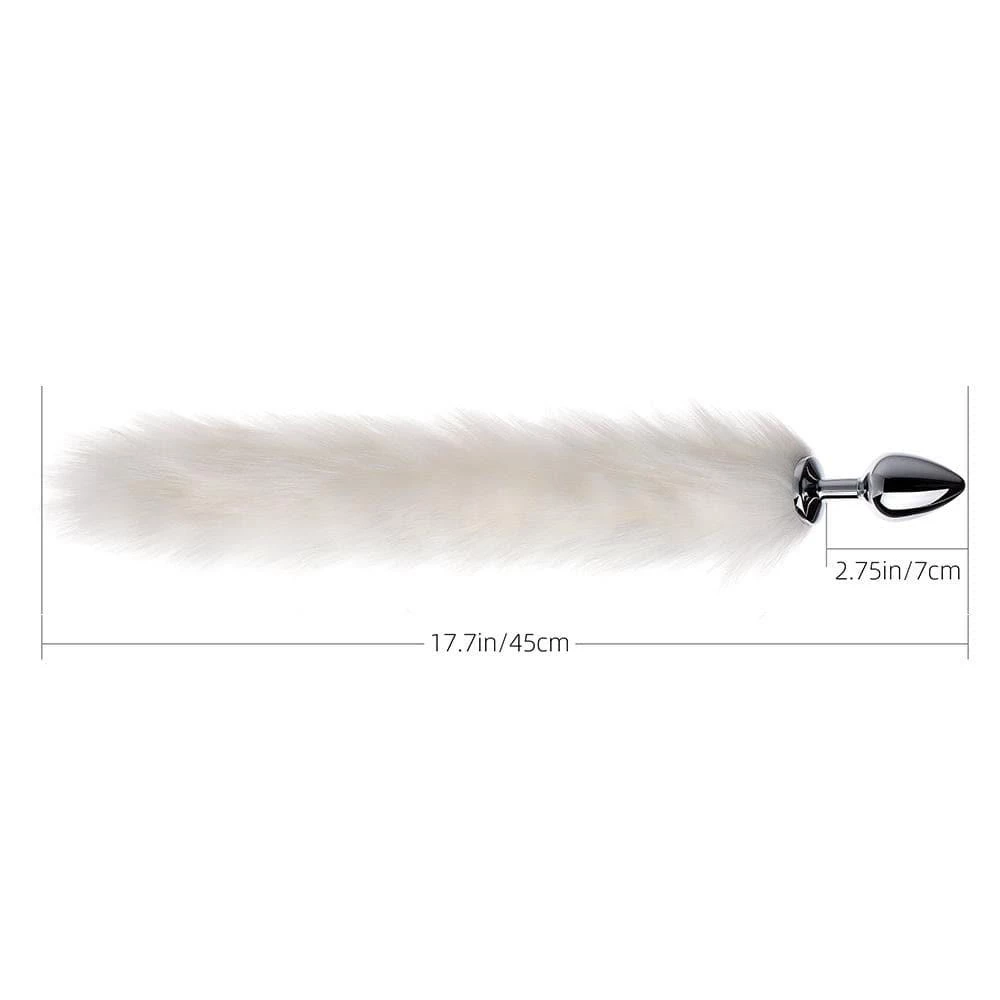 Honey Play Box Long Fox Tail Butt Plug - White Fur Anal Toys 5 Honey Play Box Long Fox Tail Butt Plug - White Fur Anal Toys