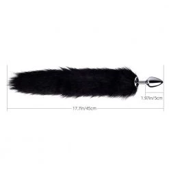 Honey Play Box Long Fox Tail Plug - Black Fur Anal Toys 7 Honey Play Box Long Fox Tail Plug - Black Fur Anal Toys