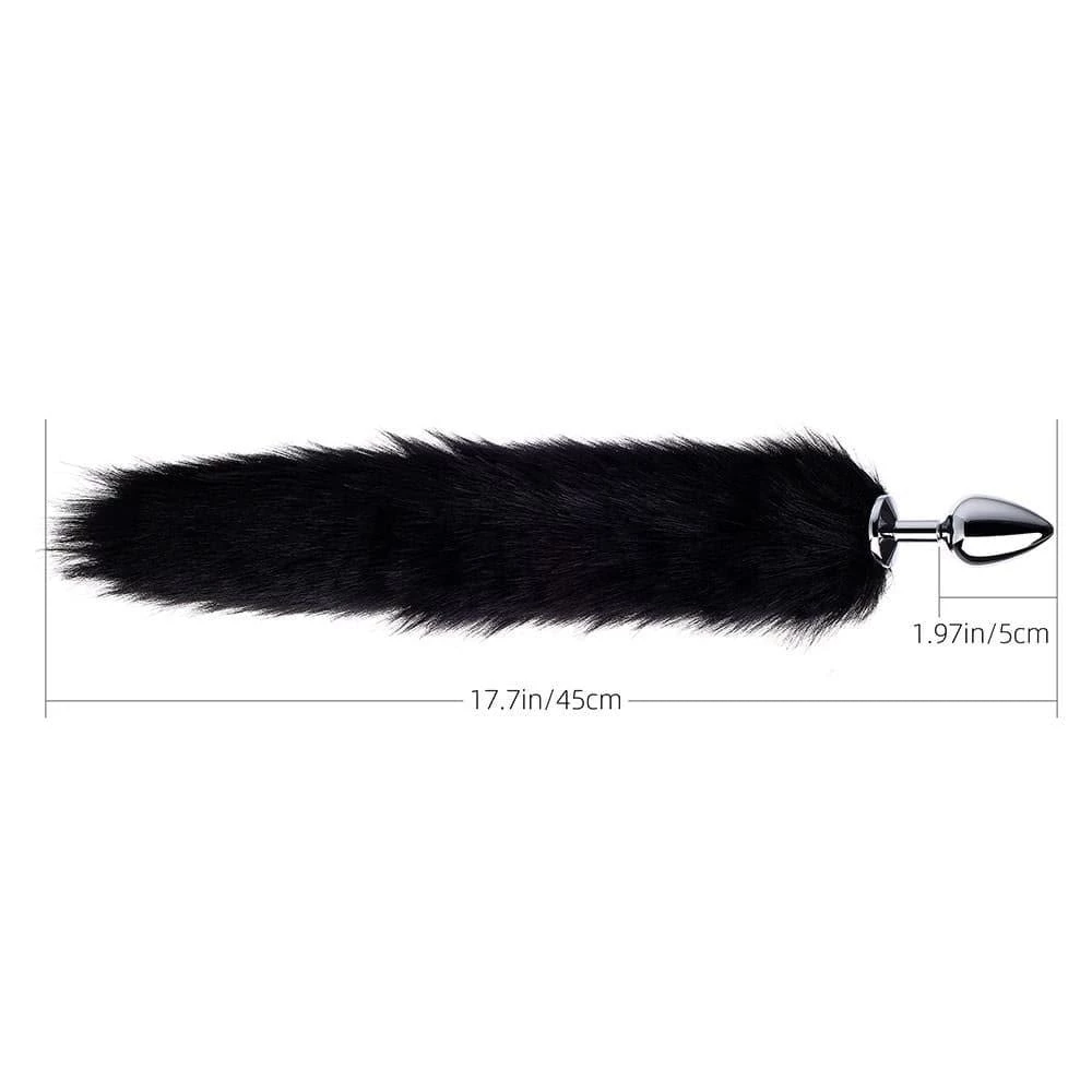 Honey Play Box Long Fox Tail Plug - Black Fur Anal Toys 5 Honey Play Box Long Fox Tail Plug - Black Fur Anal Toys