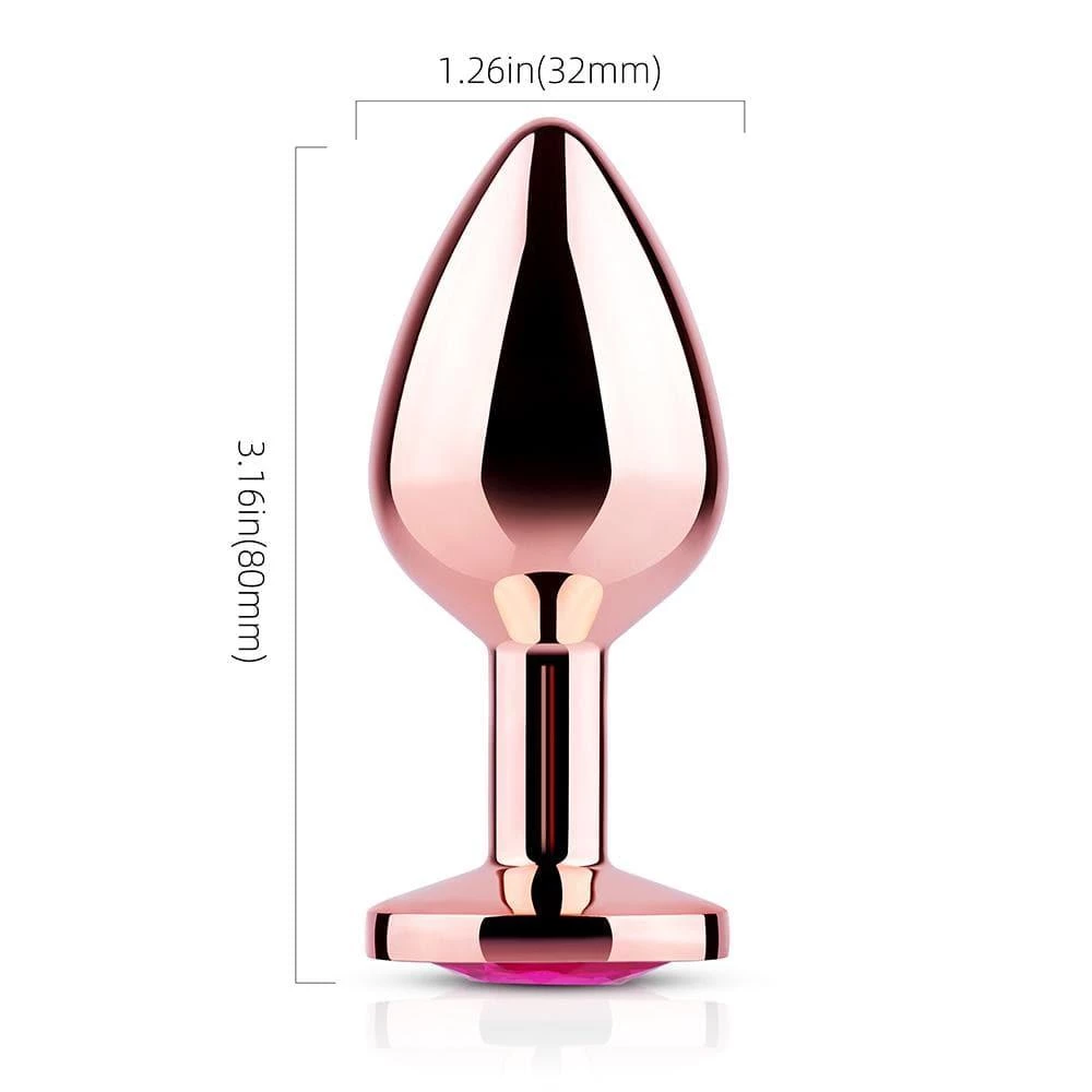 Honey Play Box Pink Gem Rose Gold Metal Butt Plug Anal Toys 8 Honey Play Box Pink Gem Rose Gold Metal Butt Plug Anal Toys