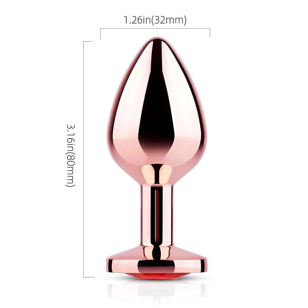 Honey Play Box Anal Toys Red Gem Rose Gold Metal Butt Plug 8 Honey Play Box Anal Toys Red Gem Rose Gold Metal Butt Plug