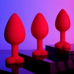 Honey Play Box Yellow Gem Red Silicone Butt Plug Set Anal Toys