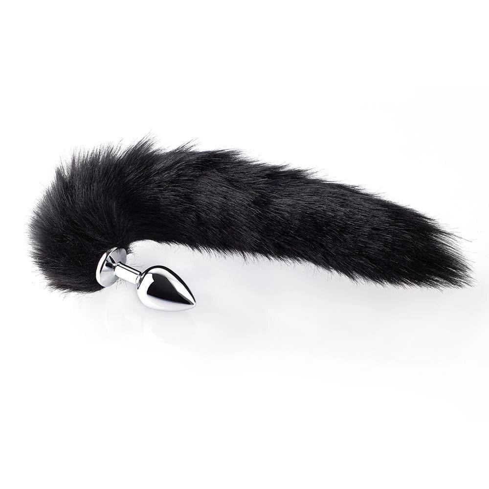 Honey Play Box Long Fox Tail Plug - Black Fur Anal Toys 4 Honey Play Box Long Fox Tail Plug - Black Fur Anal Toys