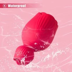 Juntame-Toys Rose Queen -2 In 1 Rose Clit Sucker Vibrator With Tongue