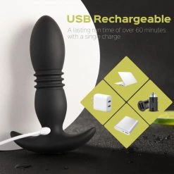 Juntame-Toys Dallas - Remote Control Auto-thrusting Vibrating Butt Plug Anal Vibrators