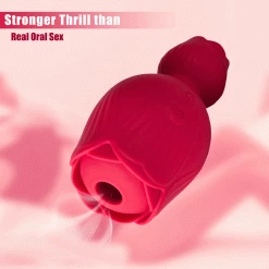 Juntame-Toys Rose Queen -2 In 1 Rose Clit Sucker Vibrator With Tongue
